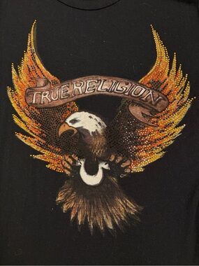 True Religion Black Logo Crewneck Tee